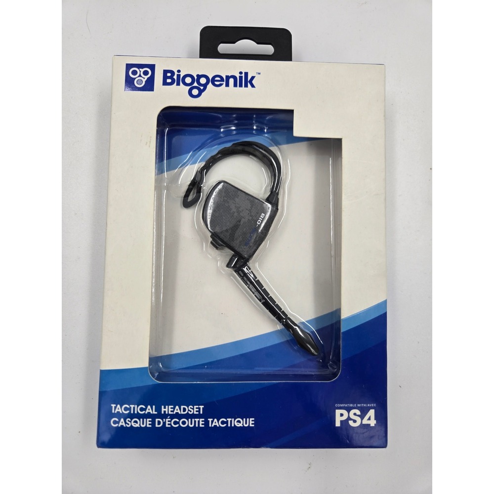 Biogenik Tactical Headset PS4 Bio-Elite BGK100 Black Blue Wired Gaming Mic New